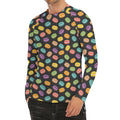 Colorful Macaron Pattern Print Men's Long Sleeve Rash Guard