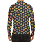 Colorful Macaron Pattern Print Men's Long Sleeve Rash Guard