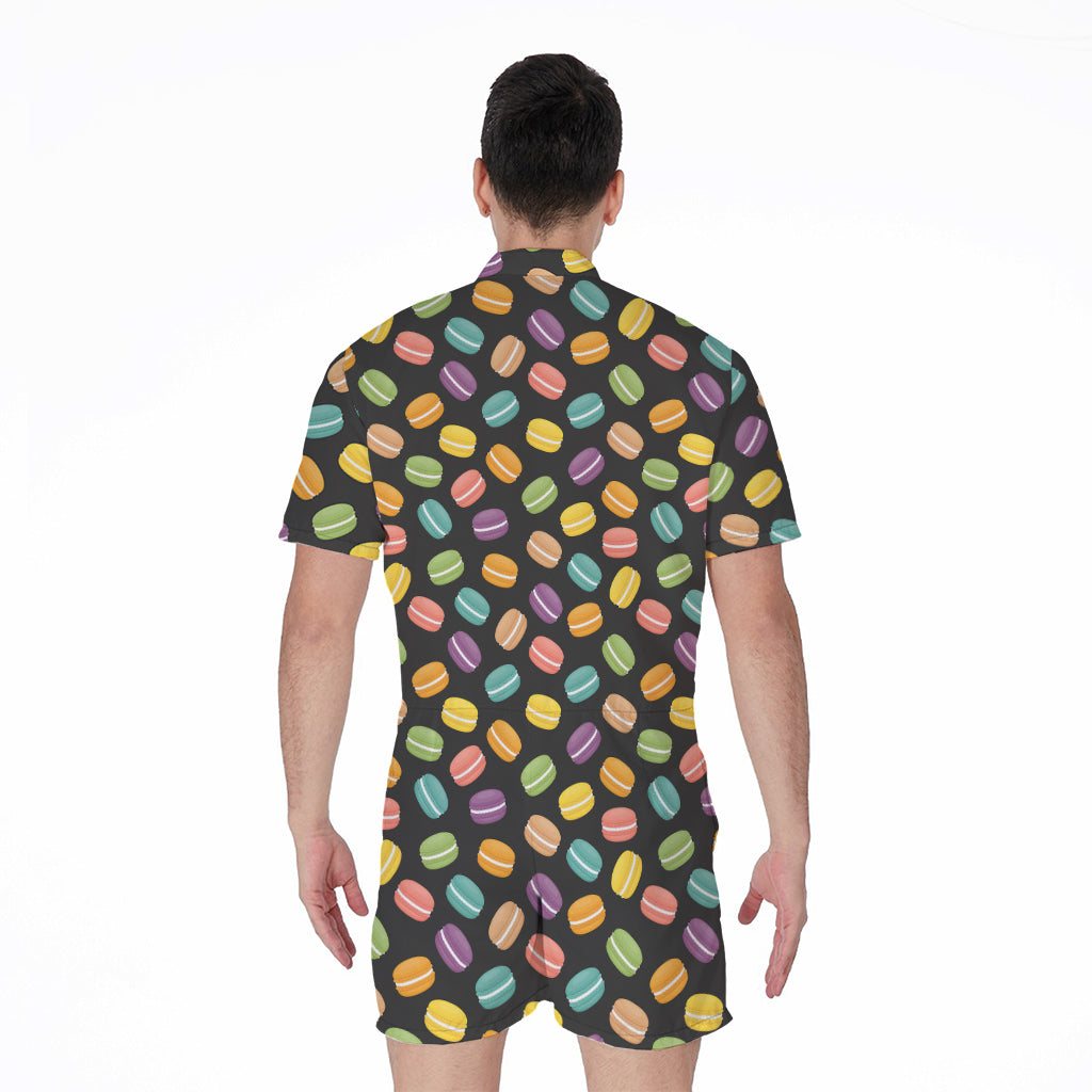 Colorful Macaron Pattern Print Men's Rompers