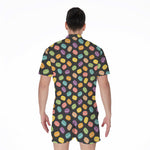 Colorful Macaron Pattern Print Men's Rompers