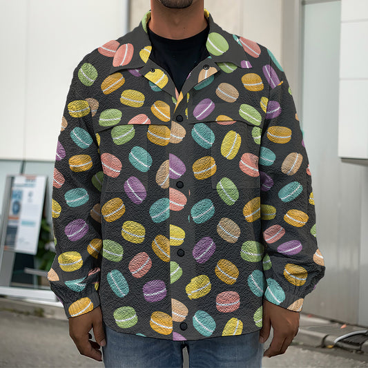Colorful Macaron Pattern Print Men's Shirt Jacket
