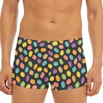 Colorful Macaron Pattern Print Men's Short Boxer Briefs
