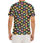 Colorful Macaron Pattern Print Men's Short Sleeve Rash Guard