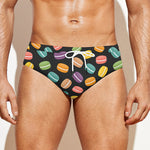 Colorful Macaron Pattern Print Men's Swim Briefs