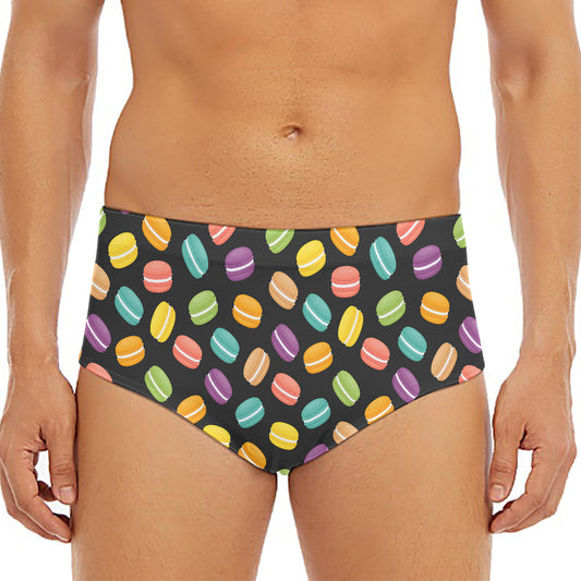 Colorful Macaron Pattern Print Men's Triangle Swim Briefs