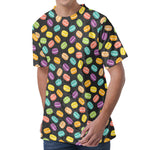 Colorful Macaron Pattern Print Men's Velvet T-Shirt