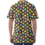 Colorful Macaron Pattern Print Men's Velvet T-Shirt