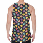 Colorful Macaron Pattern Print Men's Velvet Tank Top