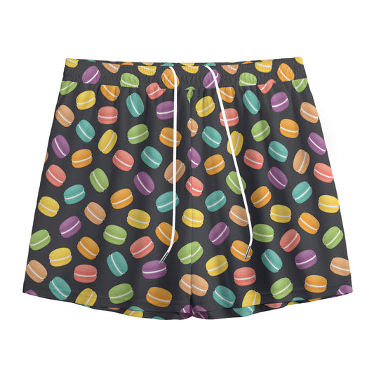 Colorful Macaron Pattern Print Mesh Shorts