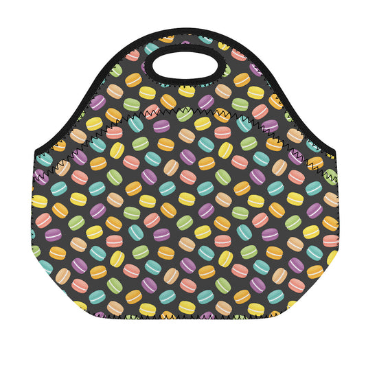 Colorful Macaron Pattern Print Neoprene Lunch Bag