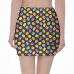 Colorful Macaron Pattern Print Pencil Mini Skirt