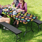 Colorful Macaron Pattern Print Picnic Table Cover