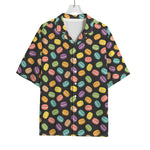 Colorful Macaron Pattern Print Rayon Hawaiian Shirt