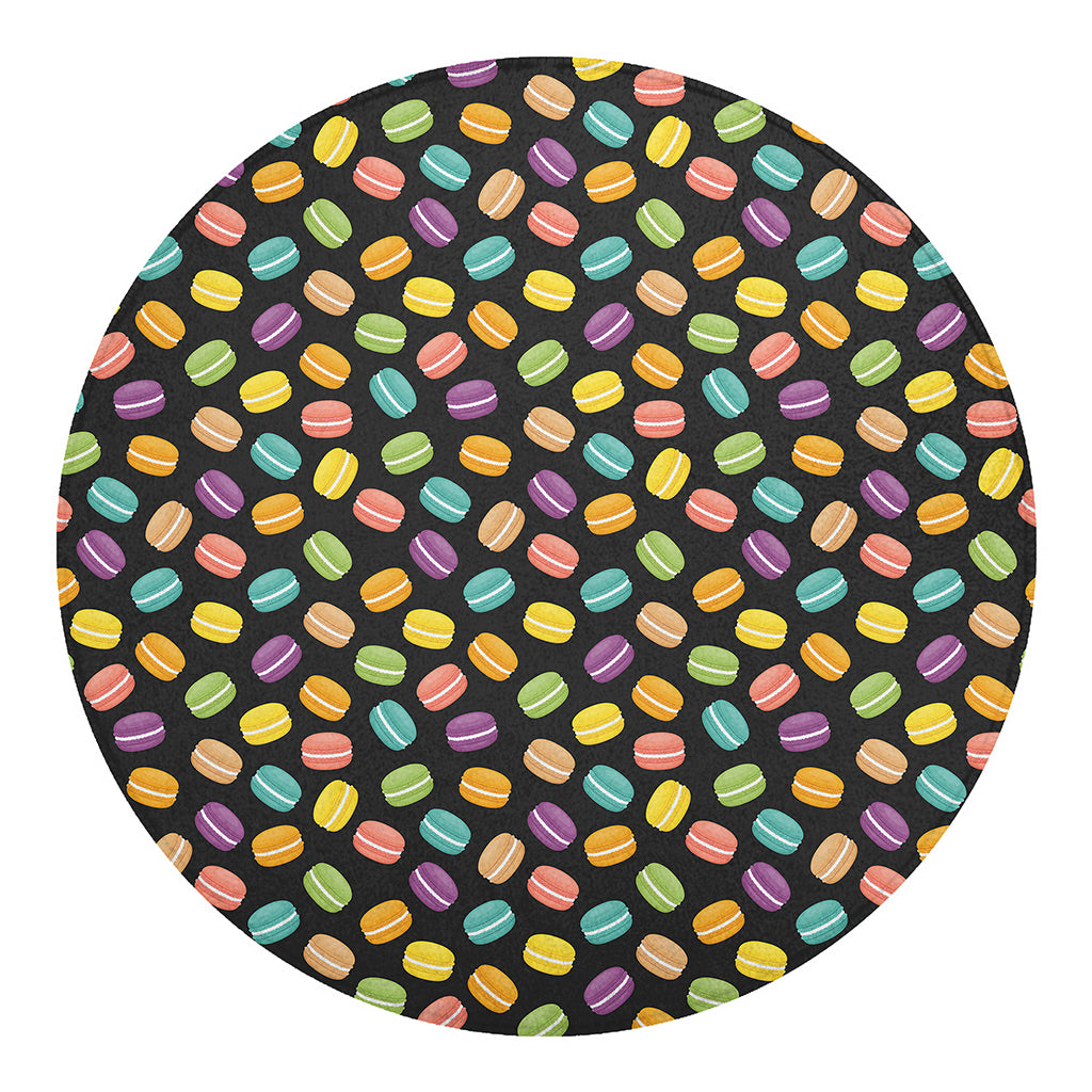 Colorful Macaron Pattern Print Round Blanket