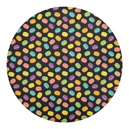 Colorful Macaron Pattern Print Round Blanket