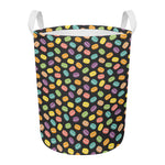 Colorful Macaron Pattern Print Round Laundry Basket