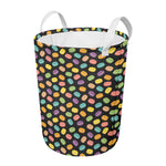 Colorful Macaron Pattern Print Round Laundry Basket