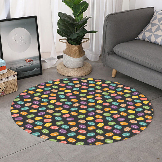 Colorful Macaron Pattern Print Round Rug