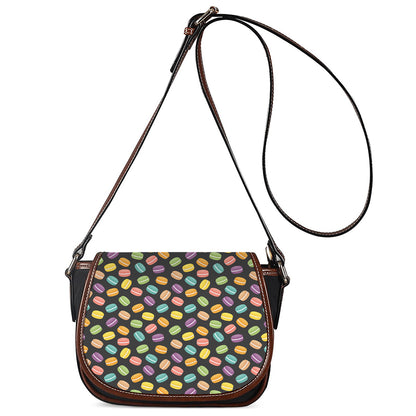 Colorful Macaron Pattern Print Saddle Bag