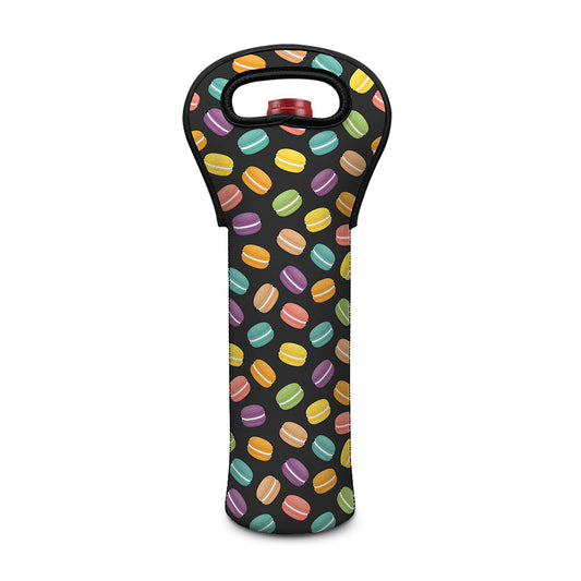 Colorful Macaron Pattern Print Single Neoprene Wine Tote