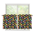 Colorful Macaron Pattern Print Tier Curtains