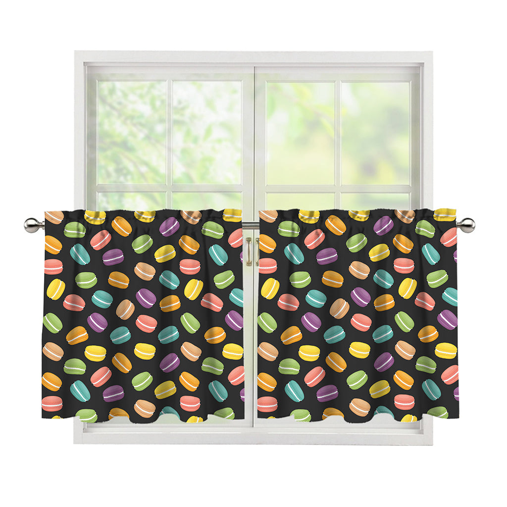 Colorful Macaron Pattern Print Tier Curtains