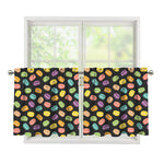 Colorful Macaron Pattern Print Tier Curtains
