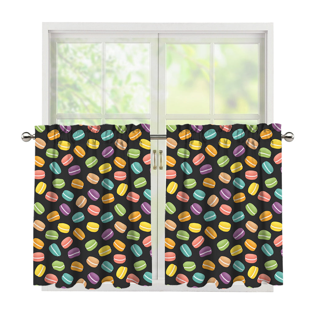 Colorful Macaron Pattern Print Tier Curtains