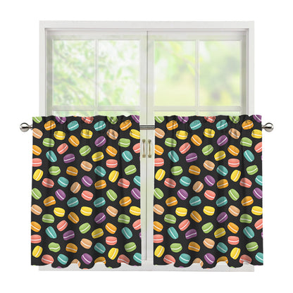 Colorful Macaron Pattern Print Tier Curtains