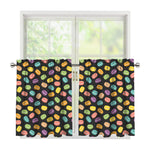 Colorful Macaron Pattern Print Tier Curtains
