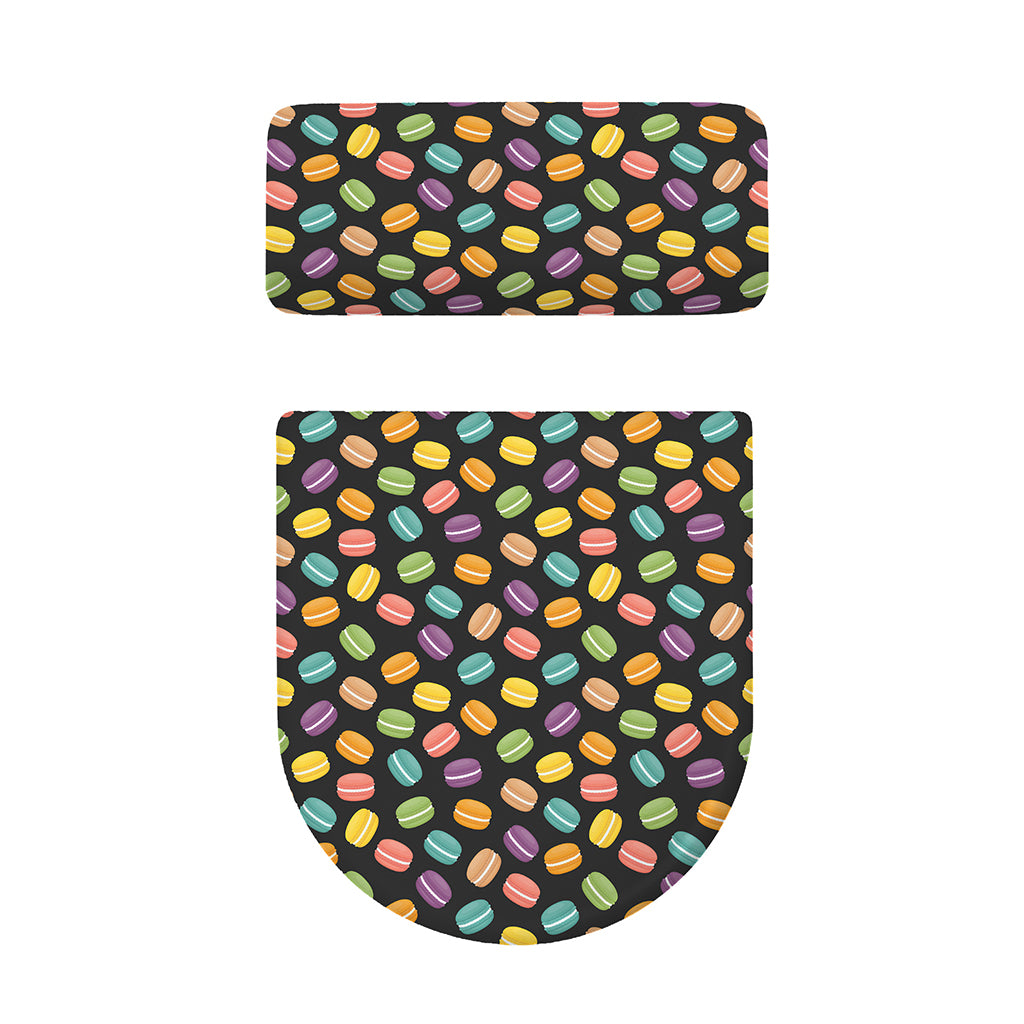 Colorful Macaron Pattern Print Toilet Lid And Tank Cover Set
