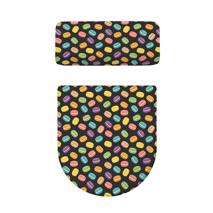 Colorful Macaron Pattern Print Toilet Lid And Tank Cover Set