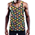 Colorful Macaron Pattern Print Men's Workout Tank Top
