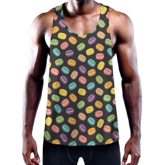 Colorful Macaron Pattern Print Training Tank Top
