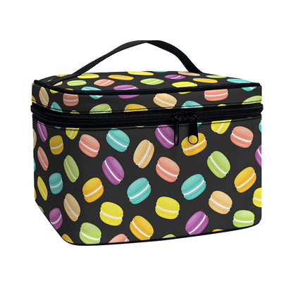Colorful Macaron Pattern Print Travel Makeup Bag