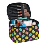 Colorful Macaron Pattern Print Travel Makeup Bag