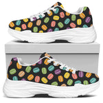 Colorful Macaron Pattern Print White Chunky Shoes