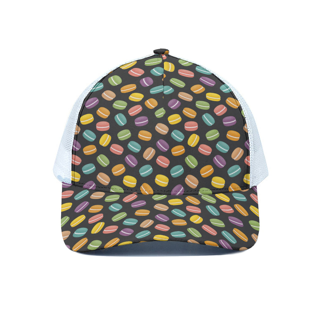 Colorful Macaron Pattern Print White Mesh Trucker Cap