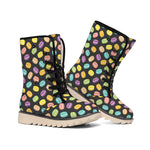 Colorful Macaron Pattern Print Winter Boots
