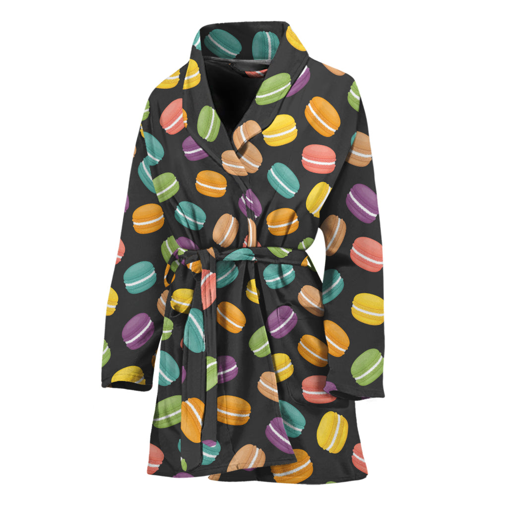 Colorful Macaron Pattern Print Women's Bathrobe