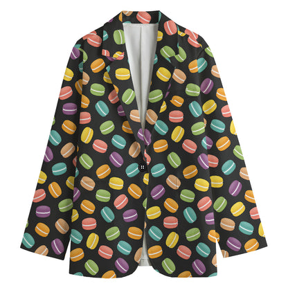 Colorful Macaron Pattern Print Women's Blazer