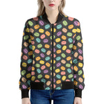 Colorful Macaron Pattern Print Women's Bomber Jacket