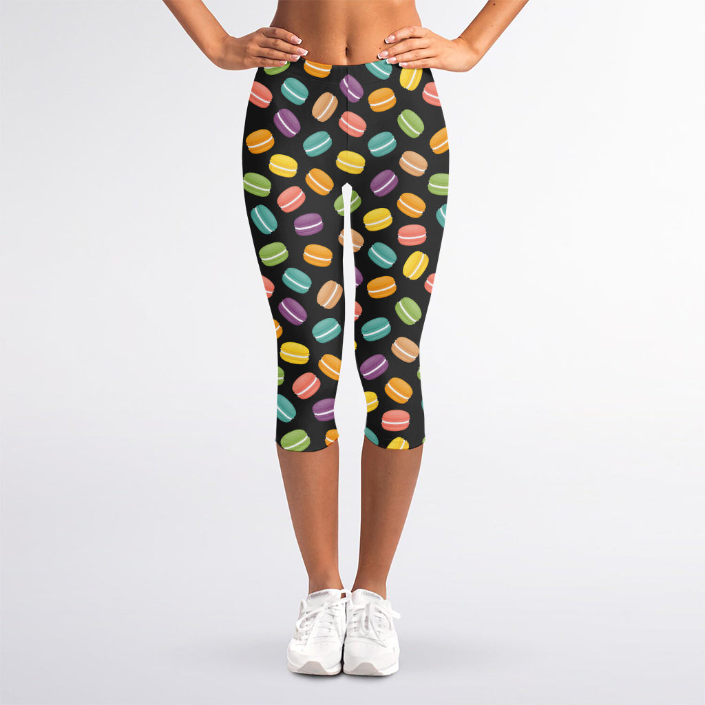 Colorful Macaron Pattern Print Women's Capri Leggings