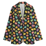 Colorful Macaron Pattern Print Women's Cotton Blazer