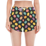 Colorful Macaron Pattern Print Women's Split Running Shorts