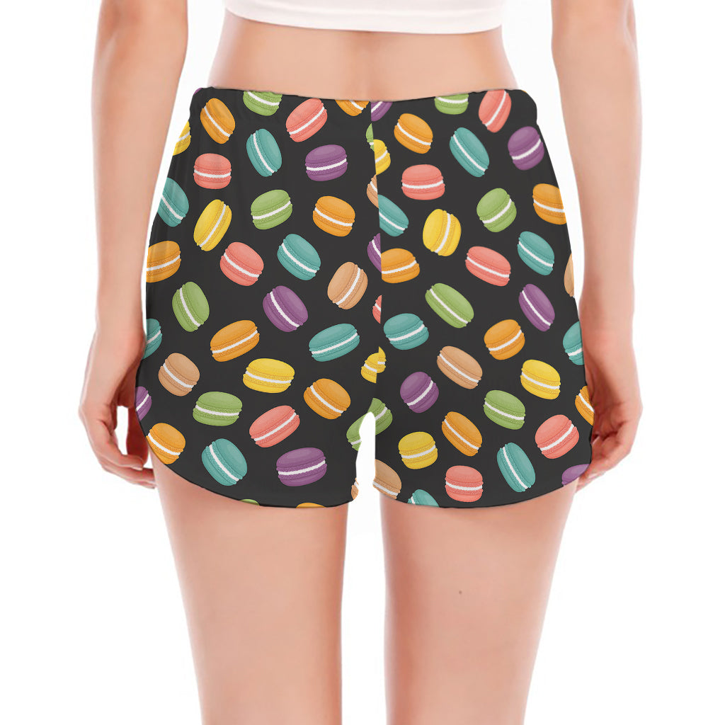 Colorful Macaron Pattern Print Women's Split Running Shorts