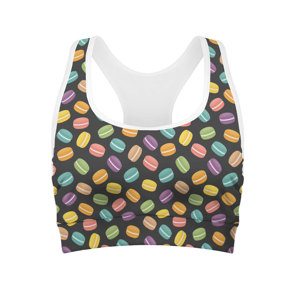 Colorful Macaron Pattern Print Women's Sports Bra