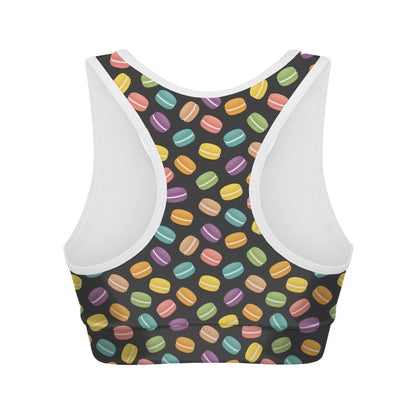 Colorful Macaron Pattern Print Women's Sports Bra