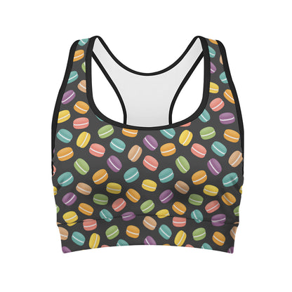 Colorful Macaron Pattern Print Women's Sports Bra