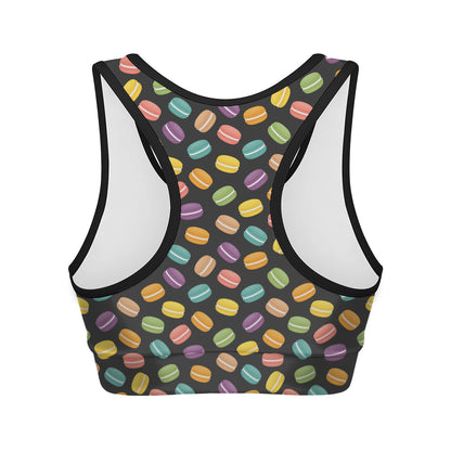 Colorful Macaron Pattern Print Women's Sports Bra